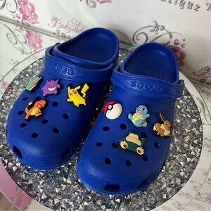 Crocs pokemon Blue Clogs Fun character jibitz grengar pickachu pokeball 8 Charms
